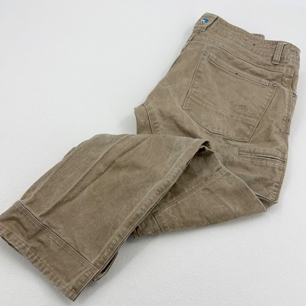 Kuhl Rydr Pants Mens 34x32 Khaki Tan Articulated Workwear Hiking Excellent - Picture 2 of 16